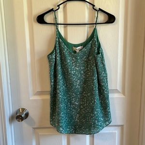 Green floral tank top